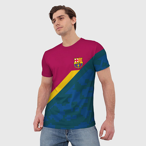 Мужская футболка Barcelona FC: Sport Camo 2018 / 3D-принт – фото 3