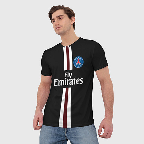 Мужская футболка PSG FC: Black 2018 / 3D-принт – фото 3