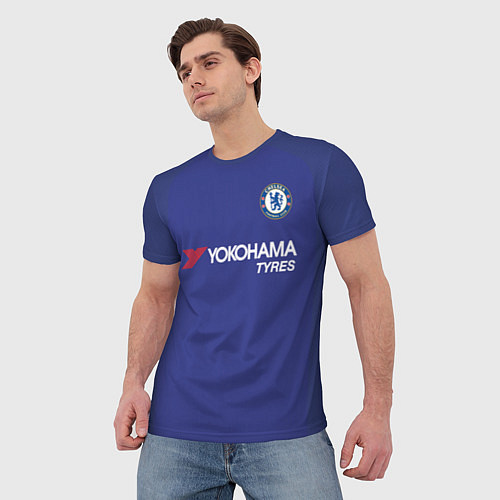 Мужская футболка Chelsea FC: Hazard Home 17/18 / 3D-принт – фото 3