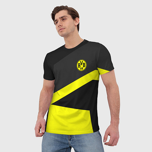 Мужская футболка FC Borussia: Sport Geometry / 3D-принт – фото 3