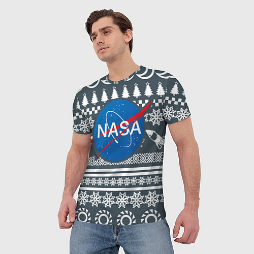Мужская футболка NASA: New Year / 3D-принт – фото 3