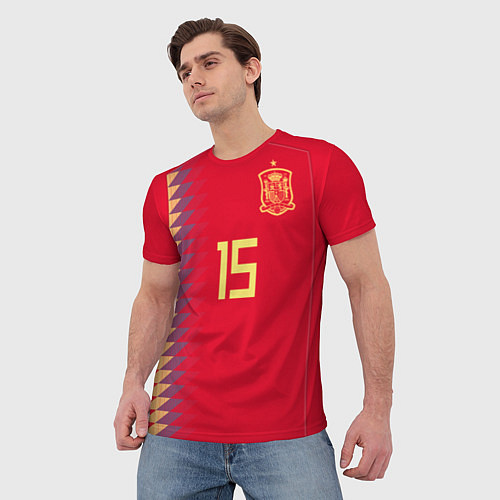 Мужская футболка Сборная Испании: Рамос ЧМ 2018 / 3D-принт – фото 3