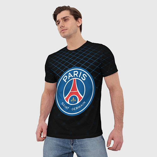 Мужская футболка FC PSG: Blue Lines / 3D-принт – фото 3