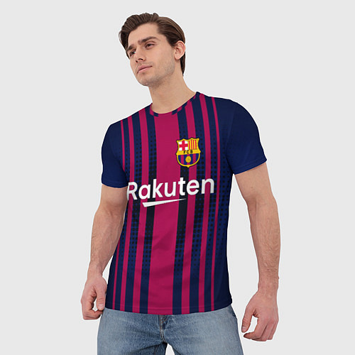 Мужская футболка FC Barcelona: Rakuten / 3D-принт – фото 3