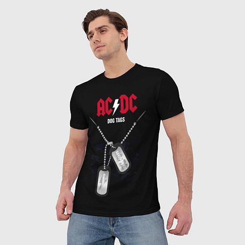 Мужская футболка AC/DC: Dog Tags / 3D-принт – фото 3