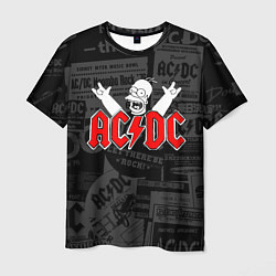 Футболка мужская AC DC - Homer Simpson, цвет: 3D-принт