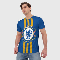 Футболка мужская FC Chelsea: Gold Lines, цвет: 3D-принт — фото 2