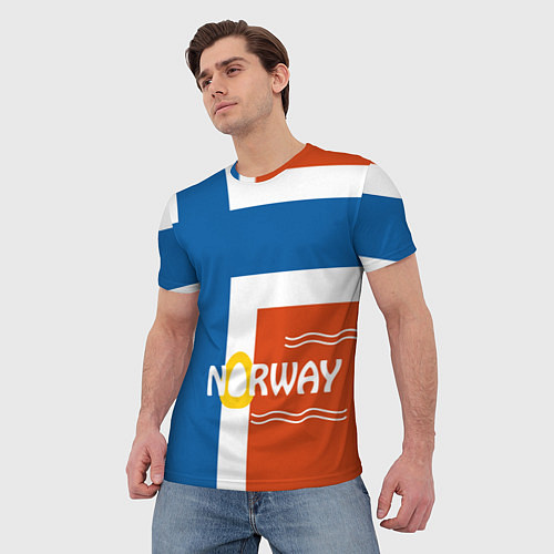 Мужская футболка Norway Flag / 3D-принт – фото 3