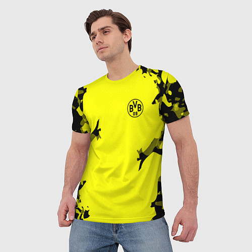 Мужская футболка FC Borussia Dortmund: Yellow Original / 3D-принт – фото 3