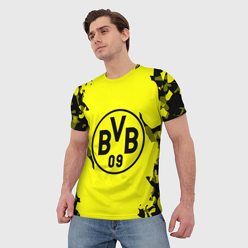 Мужская футболка FC Borussia Dortmund: Yellow & Black / 3D-принт – фото 3