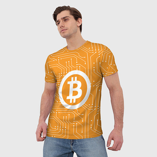 Мужская футболка Bitcoin: Orange Network / 3D-принт – фото 3