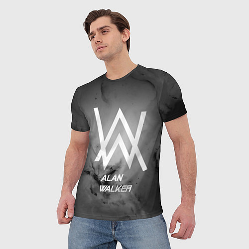 Мужская футболка Alan Walker: Black Side / 3D-принт – фото 3