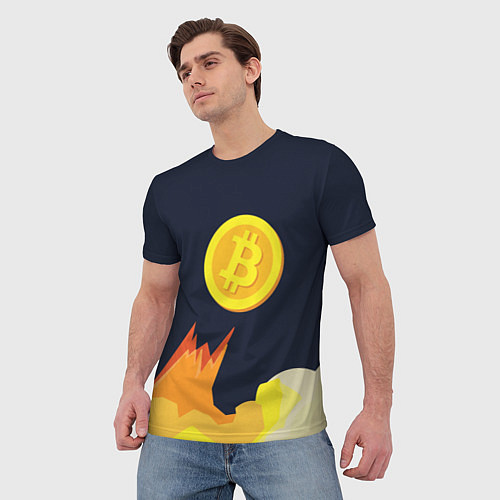 Мужская футболка Bitcoin Up / 3D-принт – фото 3