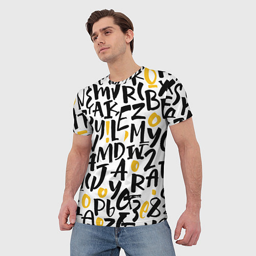 Мужская футболка Letters bombing / 3D-принт – фото 3