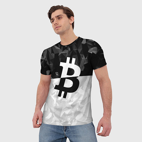 Мужская футболка Bitcoin: Poly Style / 3D-принт – фото 3