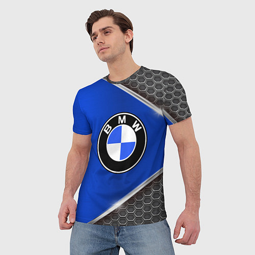Мужская футболка BMW: Blue Metallic / 3D-принт – фото 3