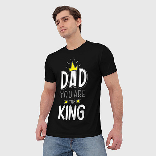 Мужская футболка Dad you are the King / 3D-принт – фото 3