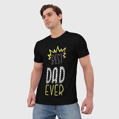 Мужская футболка Best Dad Ever / 3D-принт – фото 3