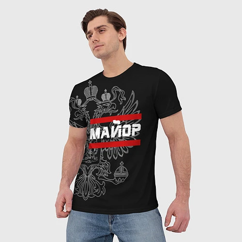 Мужская футболка Майор: герб РФ / 3D-принт – фото 3