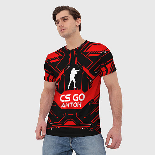Мужская футболка CS:GO - Антон / 3D-принт – фото 3
