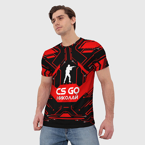 Мужская футболка CS:GO - Николай / 3D-принт – фото 3