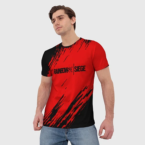 Мужская футболка R6S: Red Style / 3D-принт – фото 3