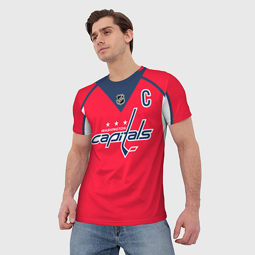 Мужская футболка Washington Capitals: Ovechkin Red / 3D-принт – фото 3