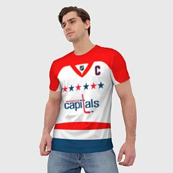 Футболка мужская Washington Capitals: Ovechkin White, цвет: 3D-принт — фото 2