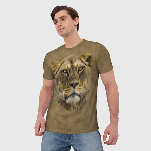 Мужская футболка Песчаная львица / 3D-принт – фото 3