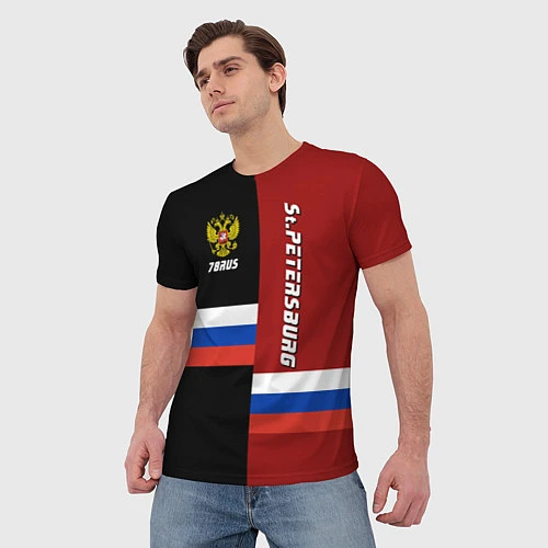 Мужская футболка St.Petersburg, Russia / 3D-принт – фото 3