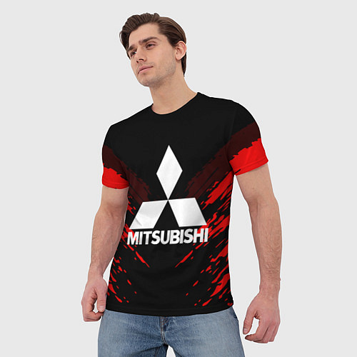 Мужская футболка Mitsubishi: Red Anger / 3D-принт – фото 3