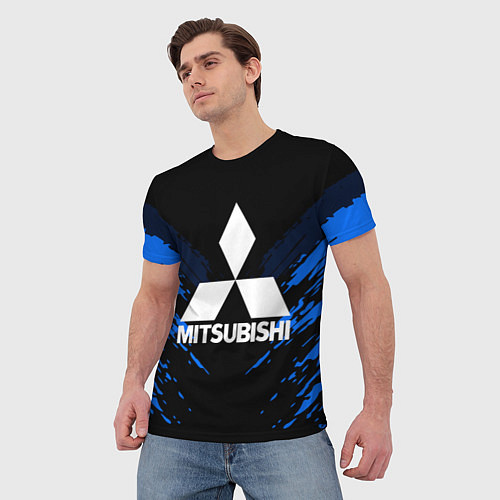 Мужская футболка Mitsubishi: Blue Anger / 3D-принт – фото 3