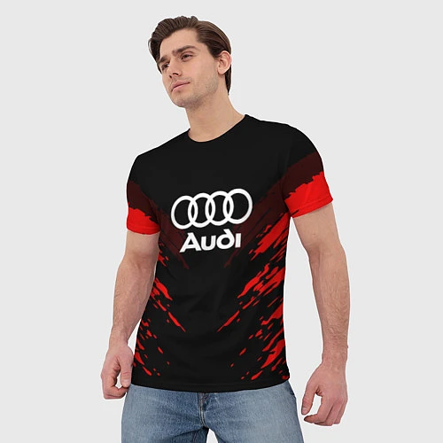 Мужская футболка Audi: Red Anger / 3D-принт – фото 3