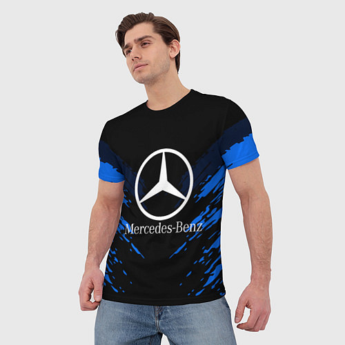Мужская футболка Mercedes-Benz: Blue Anger / 3D-принт – фото 3