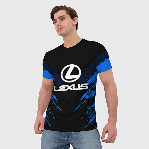 Мужская футболка Lexus: Blue Anger / 3D-принт – фото 3