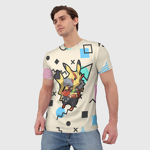 Мужская футболка Pikachu Geometry / 3D-принт – фото 3