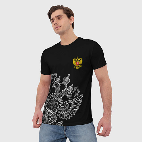 Мужская футболка Russia: Black Edition / 3D-принт – фото 3