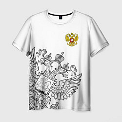 Футболка мужская Russia: White Edition, цвет: 3D-принт