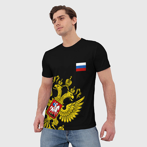 Мужская футболка Флаг и Герб России / 3D-принт – фото 3