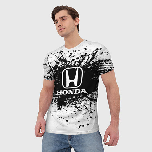 Мужская футболка Honda: Black Spray / 3D-принт – фото 3