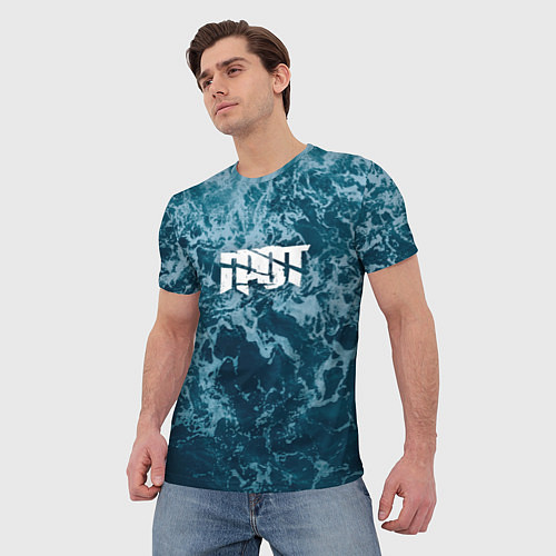 Мужская футболка Грот: Синий мрамор / 3D-принт – фото 3