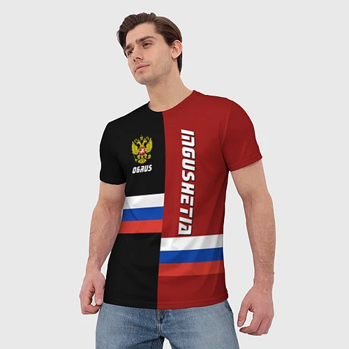 Мужская футболка Ingushetia, Russia / 3D-принт – фото 3