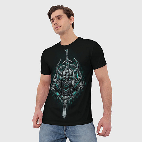 Мужская футболка Череп викинга / 3D-принт – фото 3