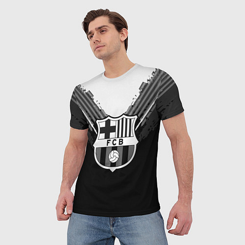 Мужская футболка FC Barcelona: Black Style / 3D-принт – фото 3