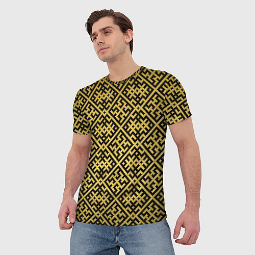 Мужская футболка Духобор: Обережная вышивка / 3D-принт – фото 3