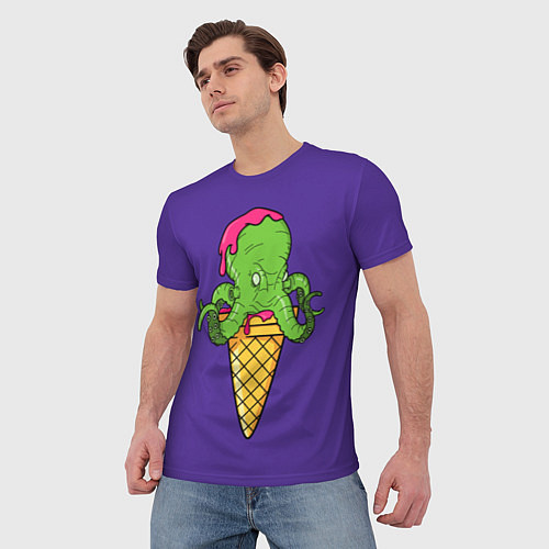 Мужская футболка Мороженное Осьминог / 3D-принт – фото 3