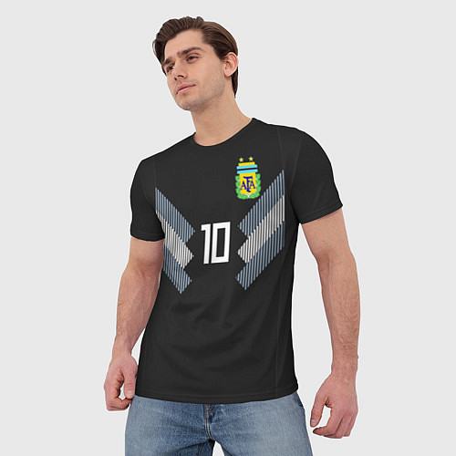 Мужская футболка Аргентина: Месси гостевая ЧМ-2018 / 3D-принт – фото 3