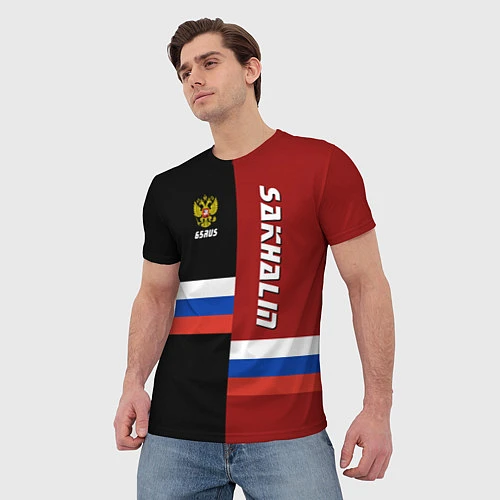 Мужская футболка Sakhalin, Russia / 3D-принт – фото 3