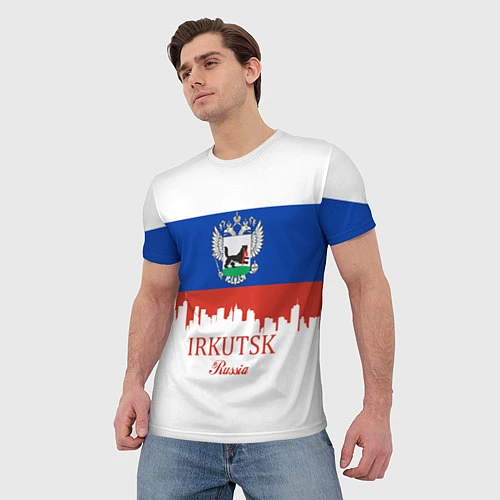 Мужская футболка Irkutsk: Russia / 3D-принт – фото 3