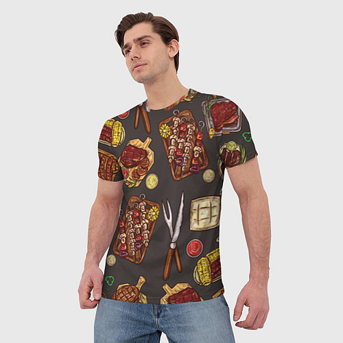 Мужская футболка Шашлычное раздолье / 3D-принт – фото 3